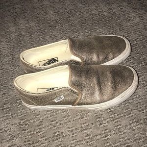 Metallic slide on vans size 8
